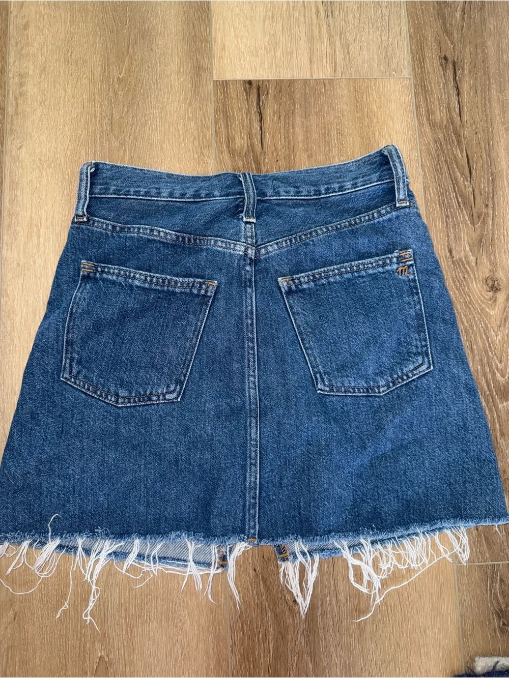 Madewell Dark Blue Wash Denim Rigid A-Line Jean Skirt size 25